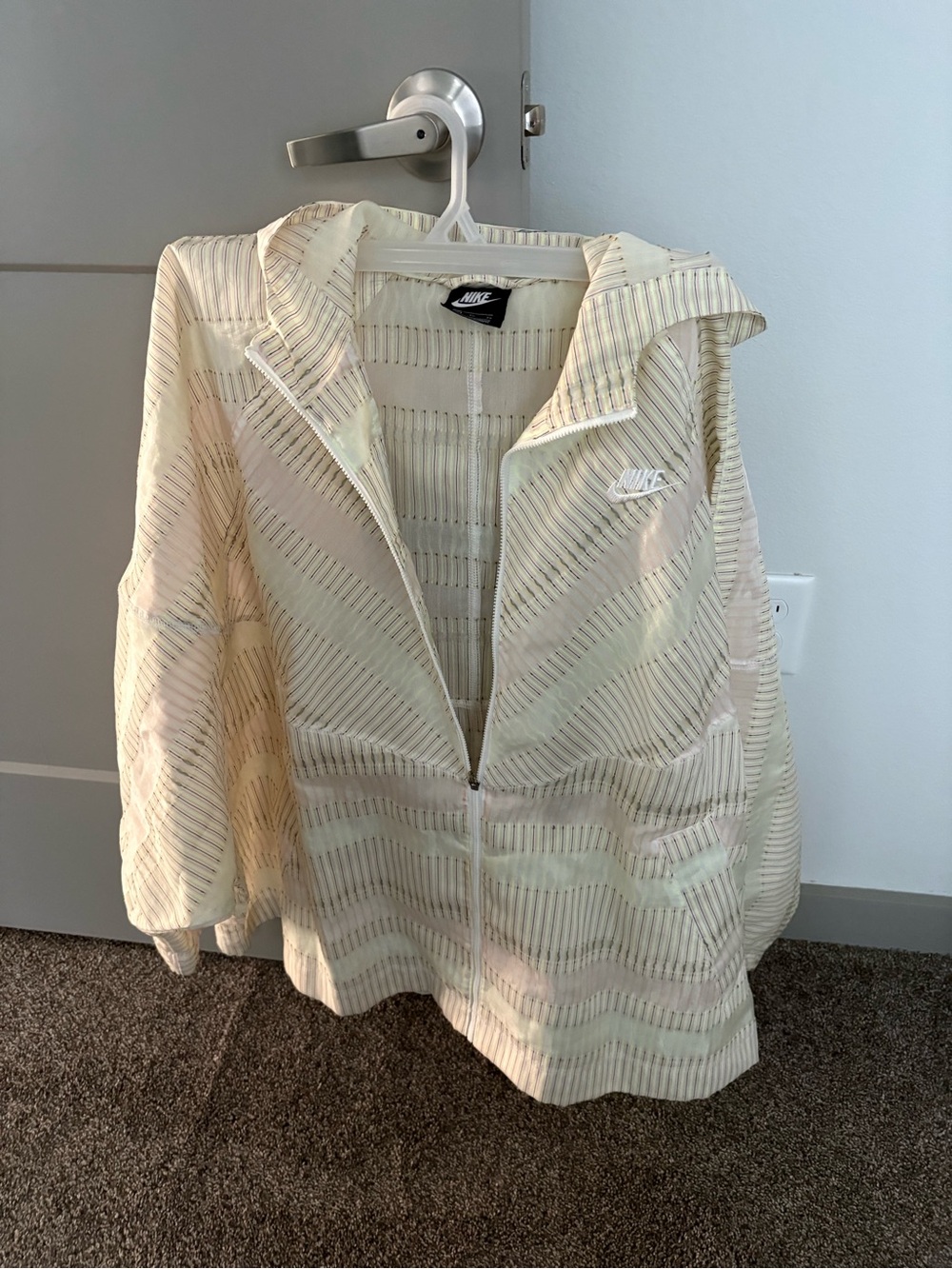 Nike Women's Light Cream Hooded Zip Utility Jacket